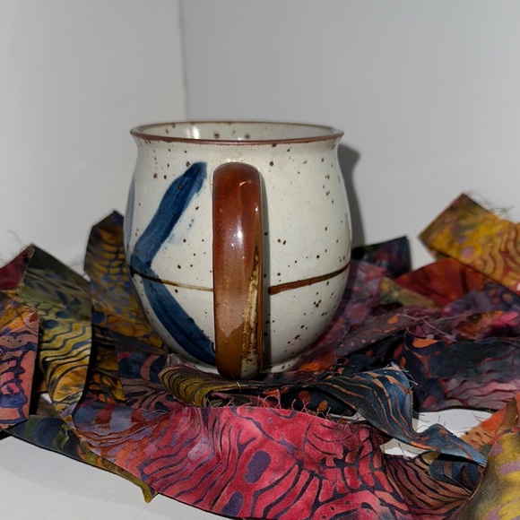 Vtg Otagiri Speckled Stoneware Cobalt Blue  Coffee Cup Mug Boho - Picture 3 of 9